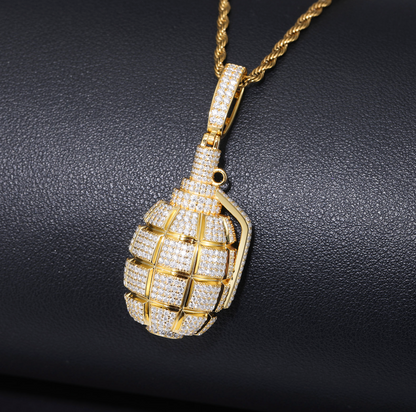 VVS1 Moissanite Hand Grenade Shape Pendant