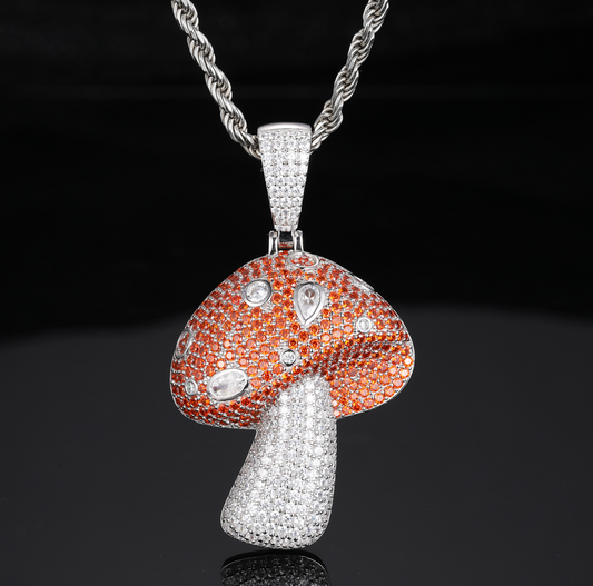 VVS1 Moissanite 56x33mm Mushroom Pendant