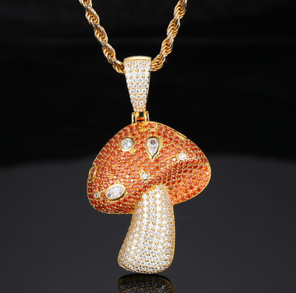 VVS1 Moissanite 56x33mm Mushroom Pendant