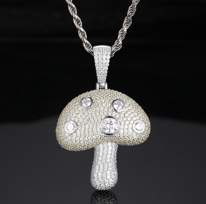 VVS1 Moissanite 56x33mm Mushroom Pendant