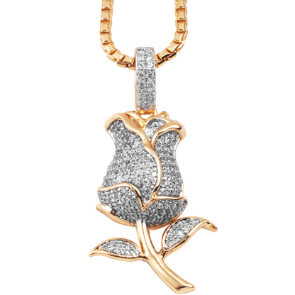 VVS1 Moissanite Rose Flower Pendant