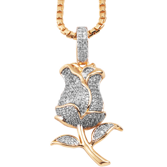 VVS1 Moissanite Rose Flower Pendant