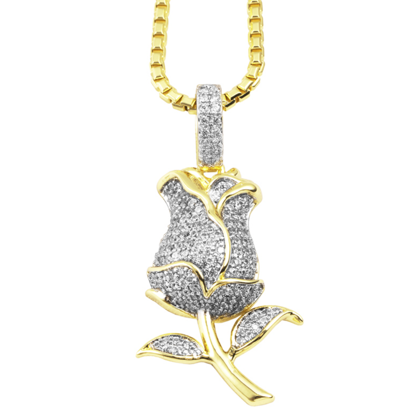 VVS1 Moissanite Rose Flower Pendant