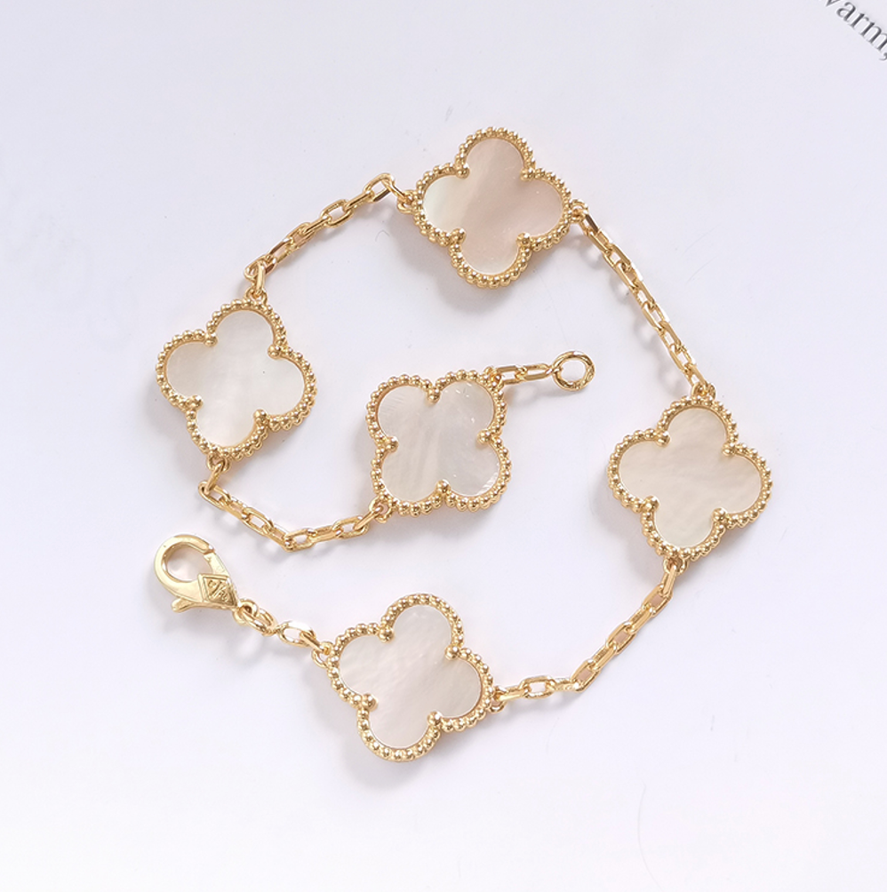 Mother of Pearl Four Leaf Clover Bracelet