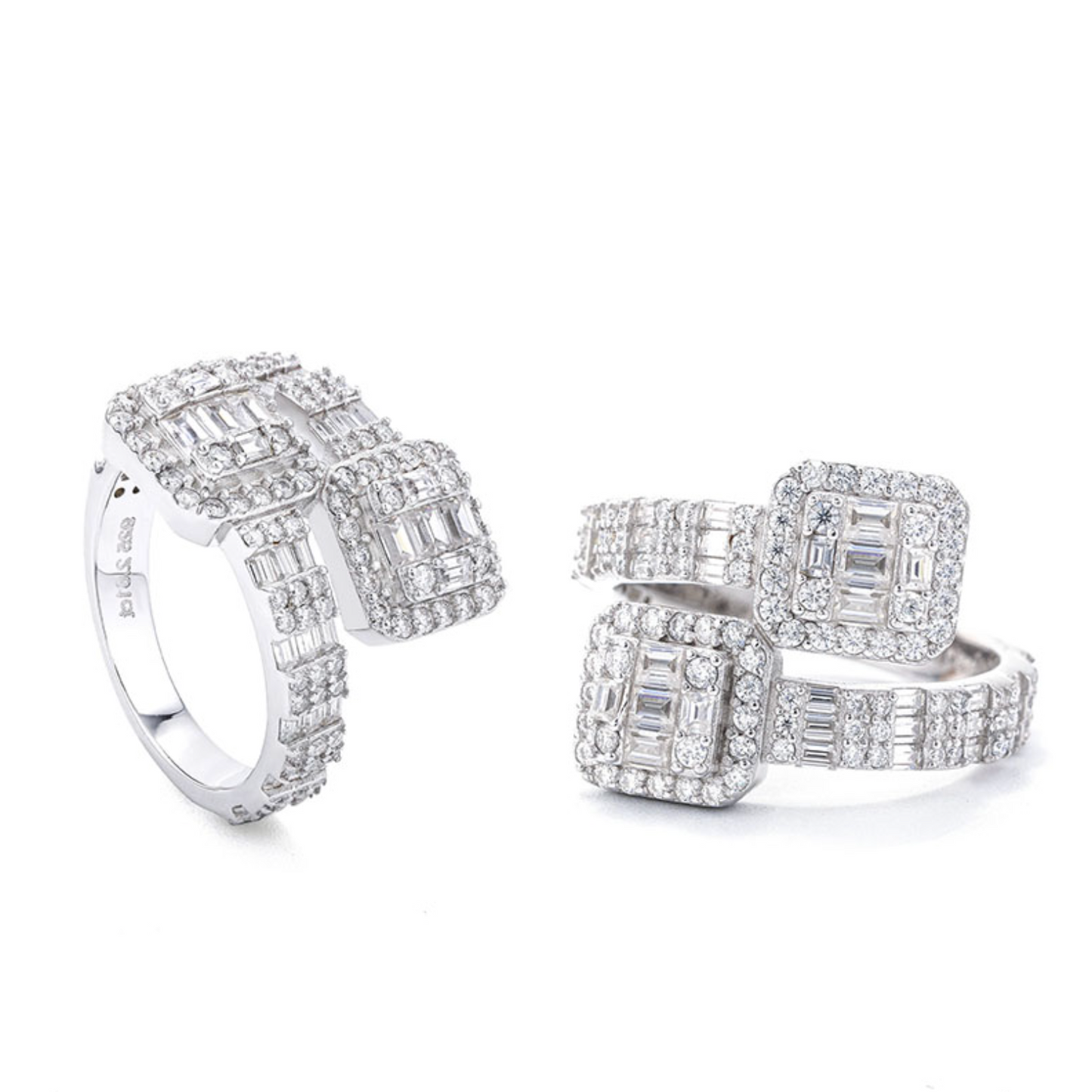 VVS1 Moissanite Hip Hop Baguette Style Ring