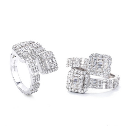 VVS1 Moissanite Hip Hop Baguette Style Ring