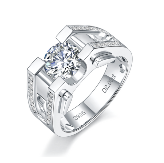 VVS1 Moissanite U-Shape Rapper Ring