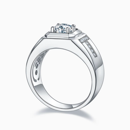 VVS1 Moissanite 1 Carat T-Shape Classic Band Ring