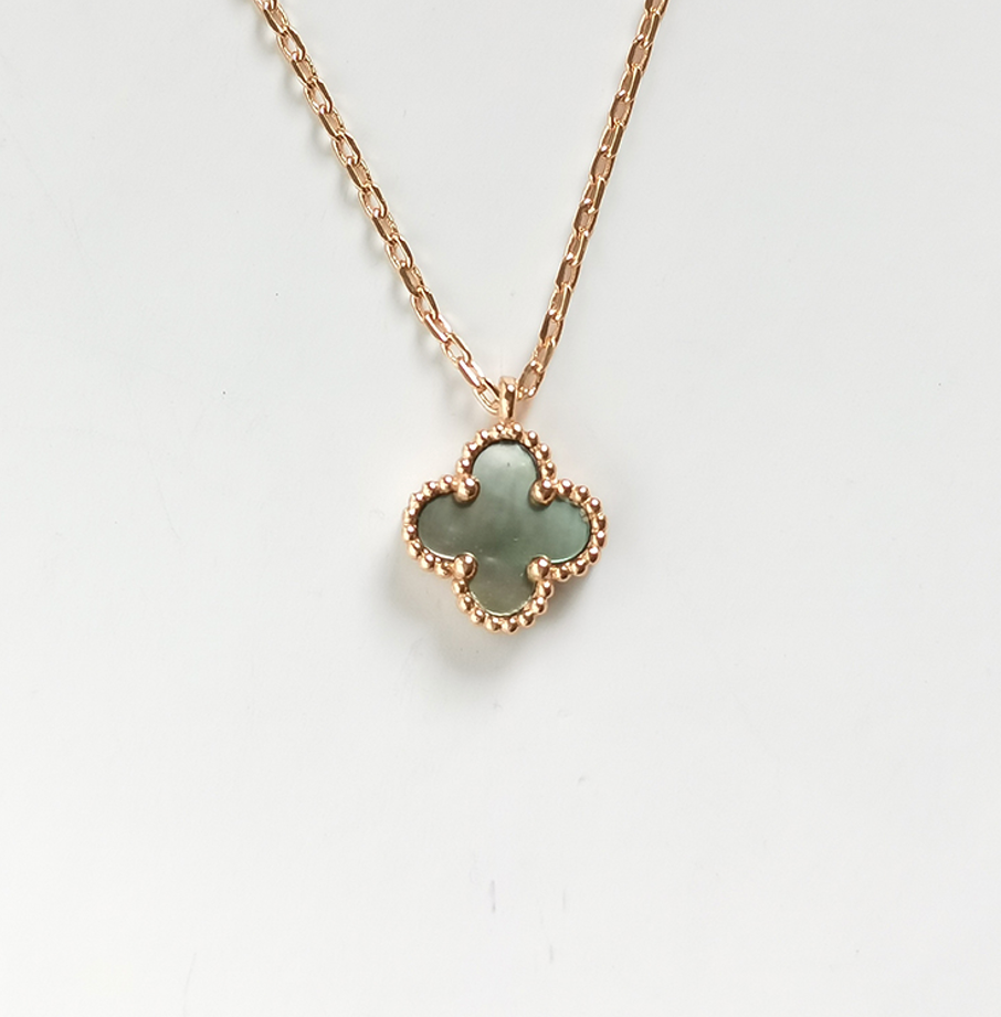 Gray MOP Four Leaf Clover Chain