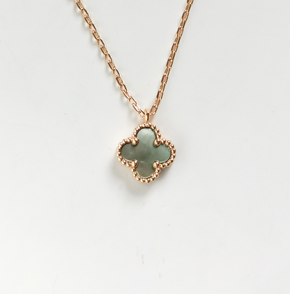 Gray MOP Four Leaf Clover Chain