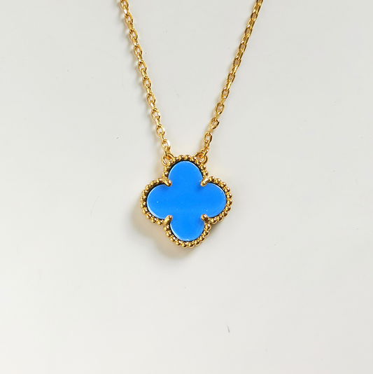 Blue Agate Four Leaf Clover Chain