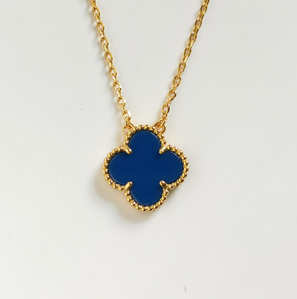 Blue Agate Four Leaf Clover Chain