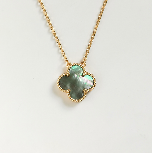 Gray MOP Four Leaf Clover Chain
