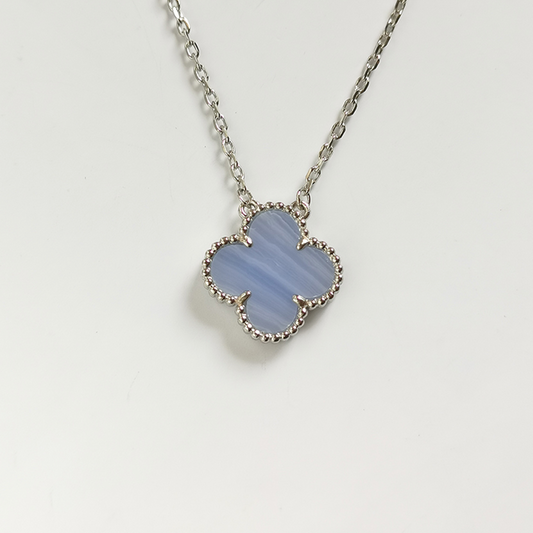 Purple Agate Four Leaf Clover Chain