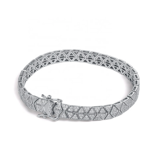 VVS1 Moissanite Triangular Geometric Bracelet