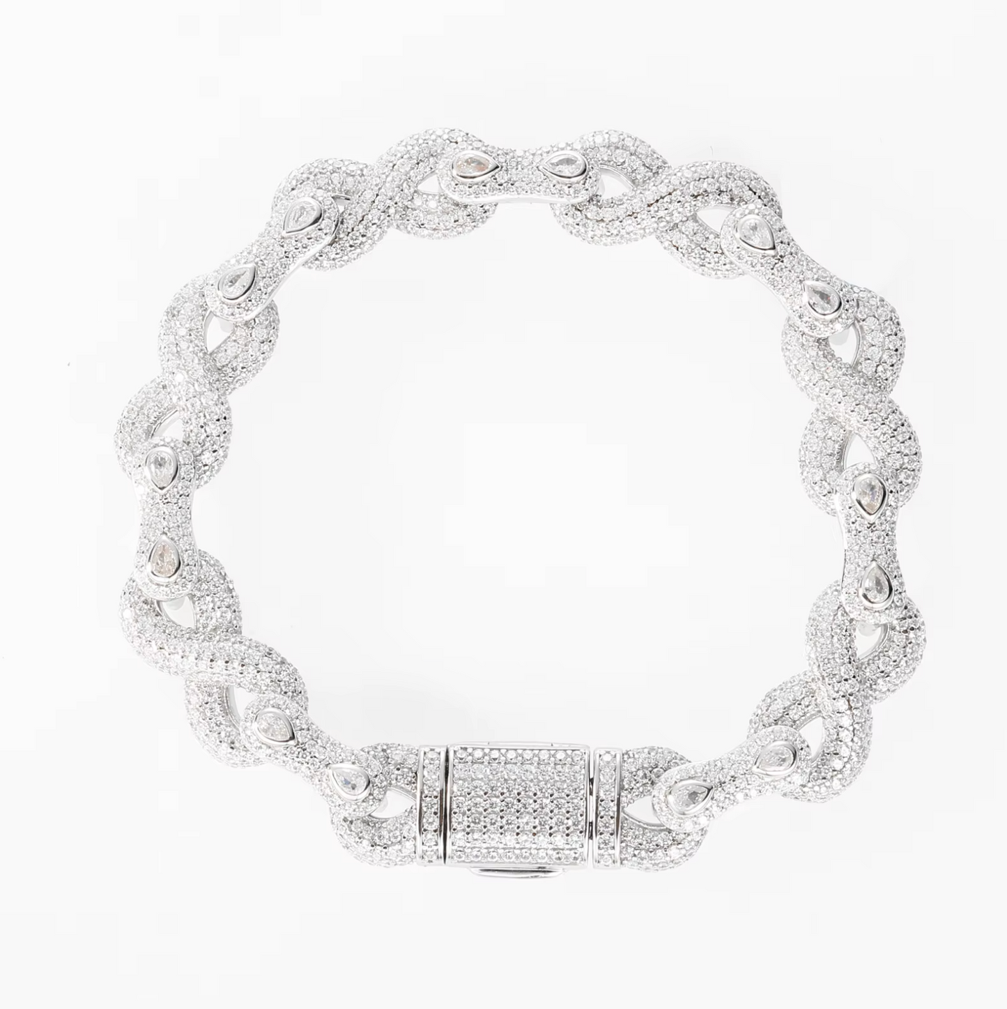 VVS1 Moissanite 10.5mm Halo Infinity Cuban Link Bracelet