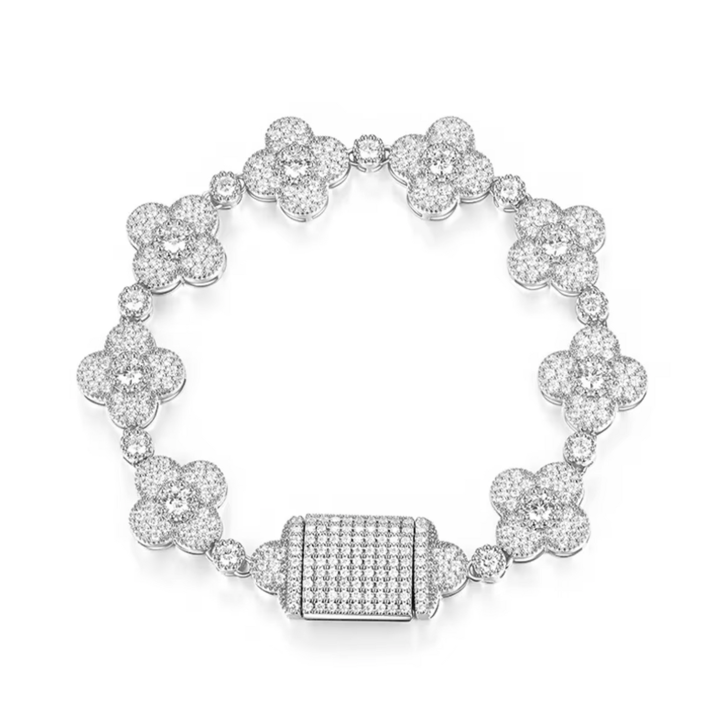 VVS1 Moissanite 15mm Four-leaf Clover-shaped Bracelet