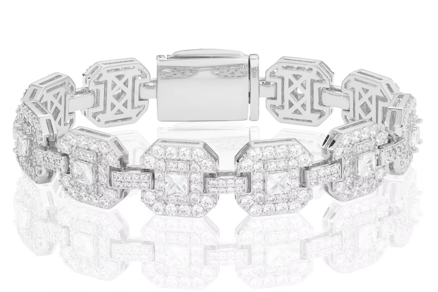 VVS1 Moissanite 12mm Square Shaped Bracelet