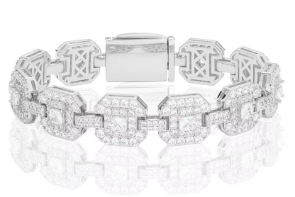 VVS1 Moissanite 12mm Square Shaped Bracelet