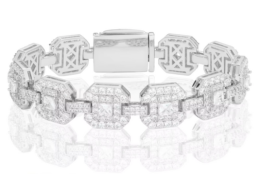 VVS1 Moissanite 12mm Square Shaped Bracelet