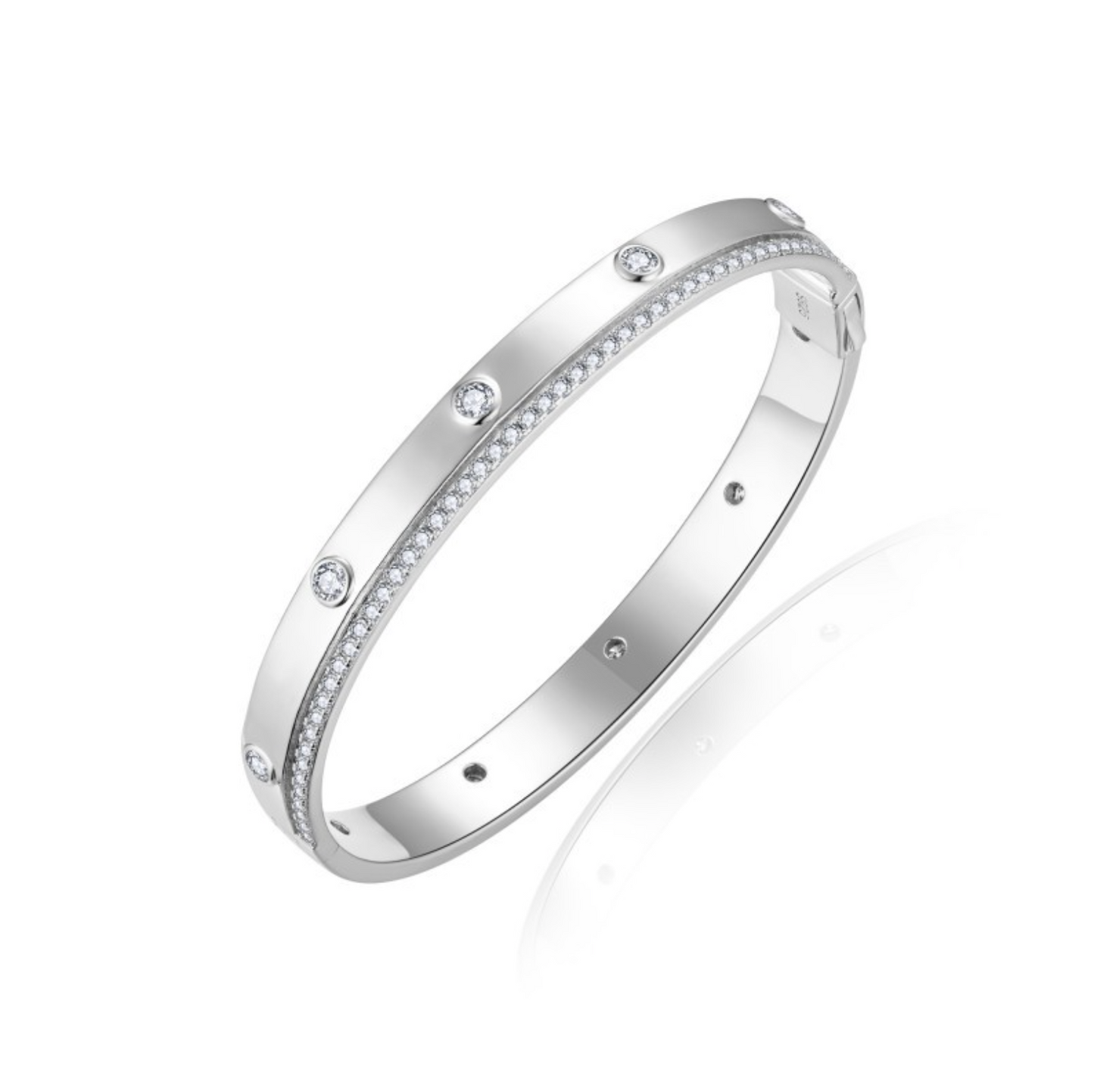 VVS1 Moissanite 1.6ct Chunky Bangles Bracelet