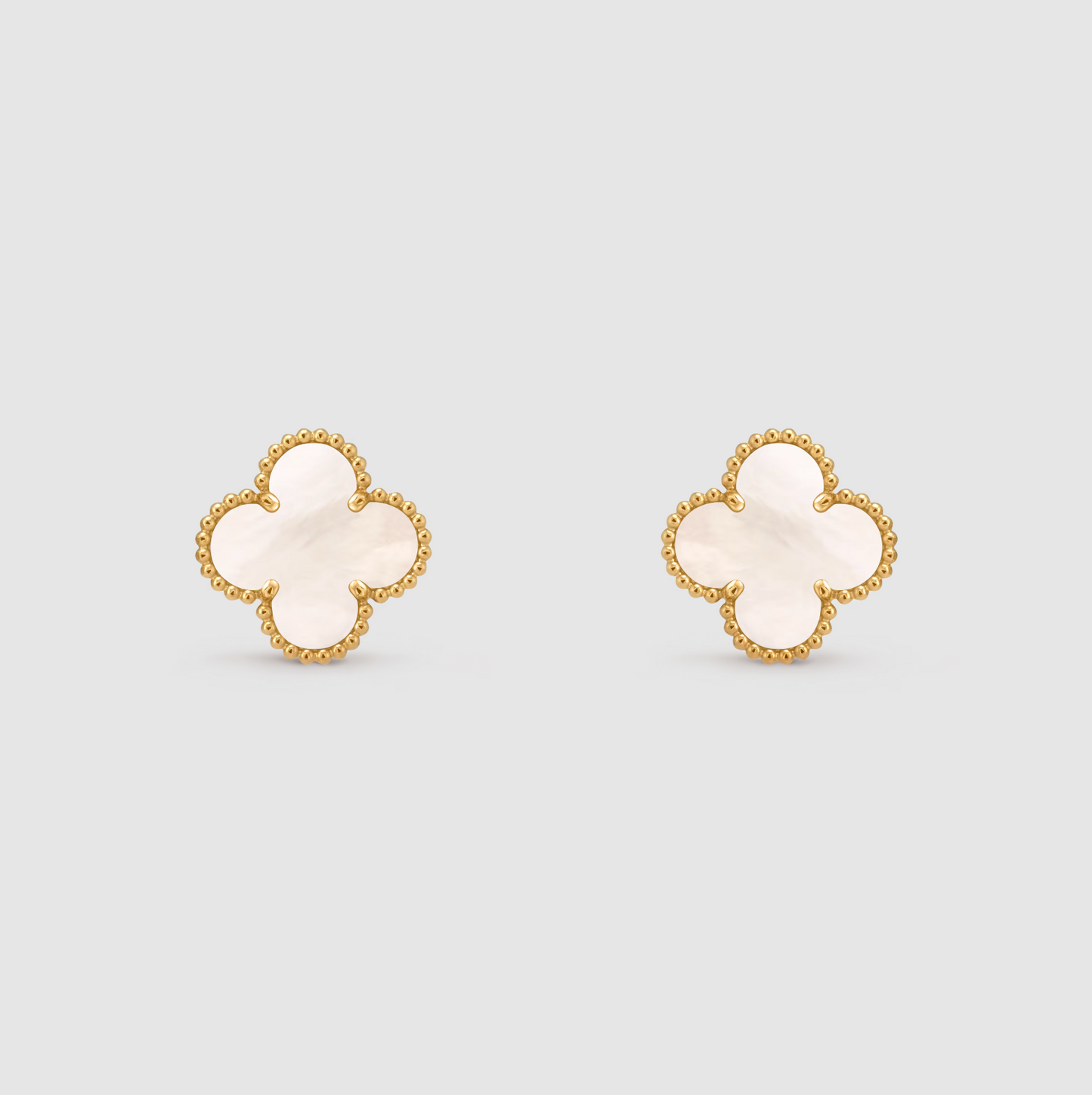 Mother of Pearl Four Leaf Clover Earrings