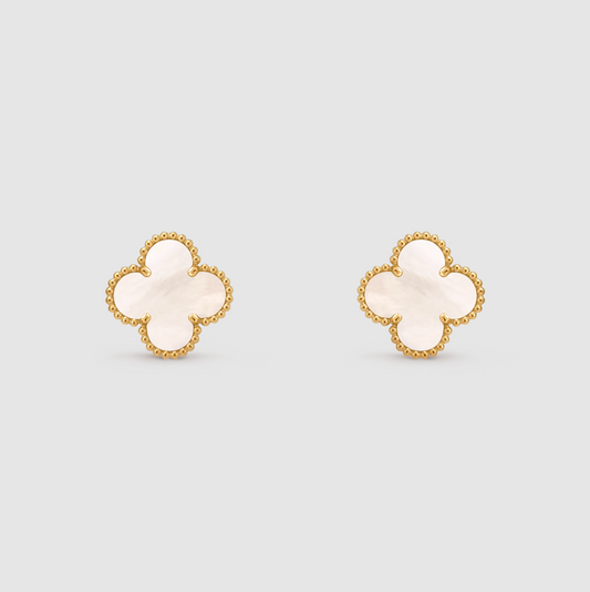Mother of Pearl Four Leaf Clover Earrings