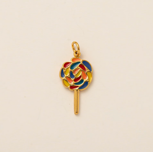 Rainbow Lollipop Pendant - Gold Plated