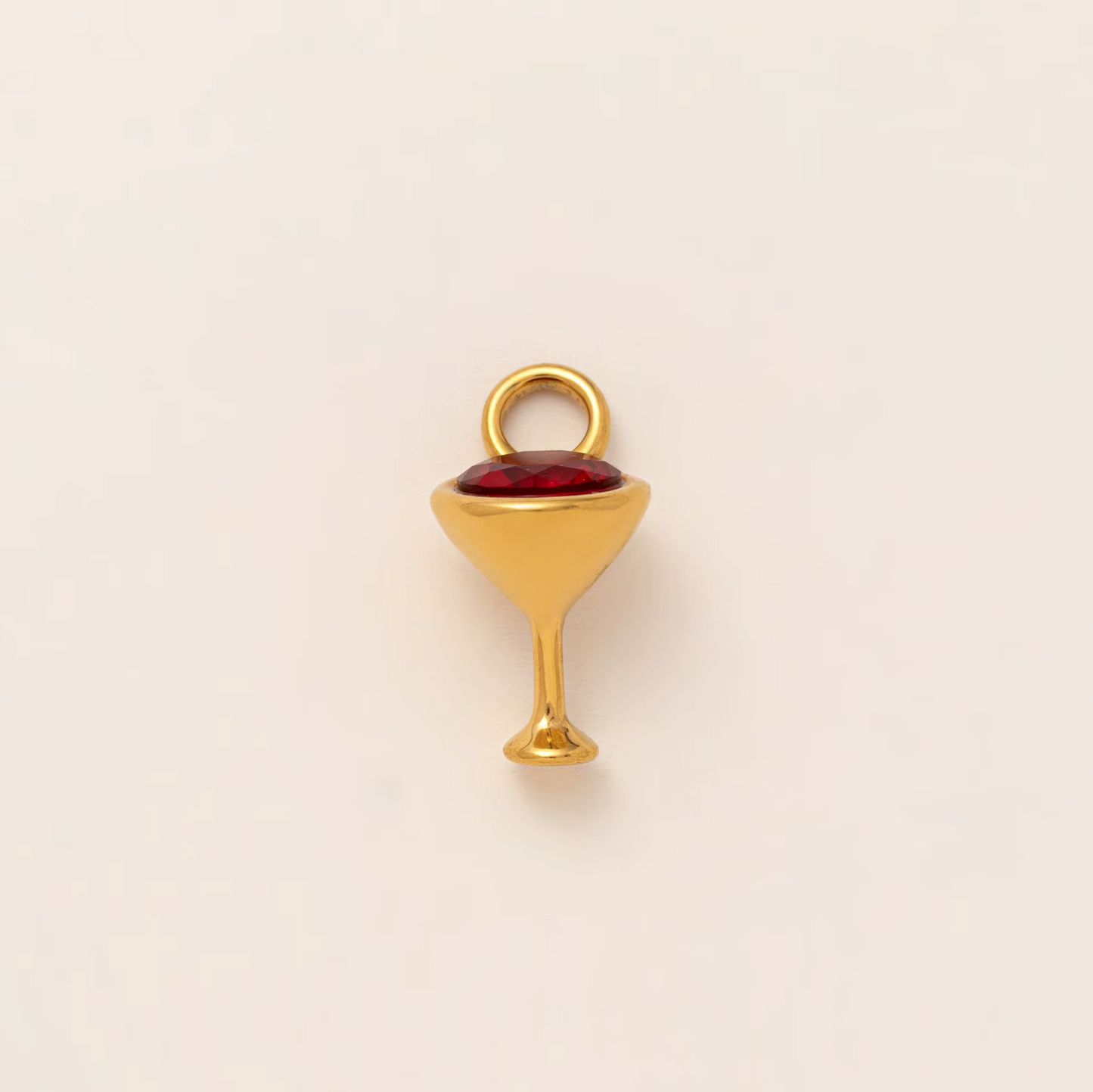 Wine Glass Pendant - Gold Plated