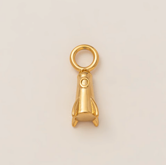 Space Rocket Pendant - Gold Plated