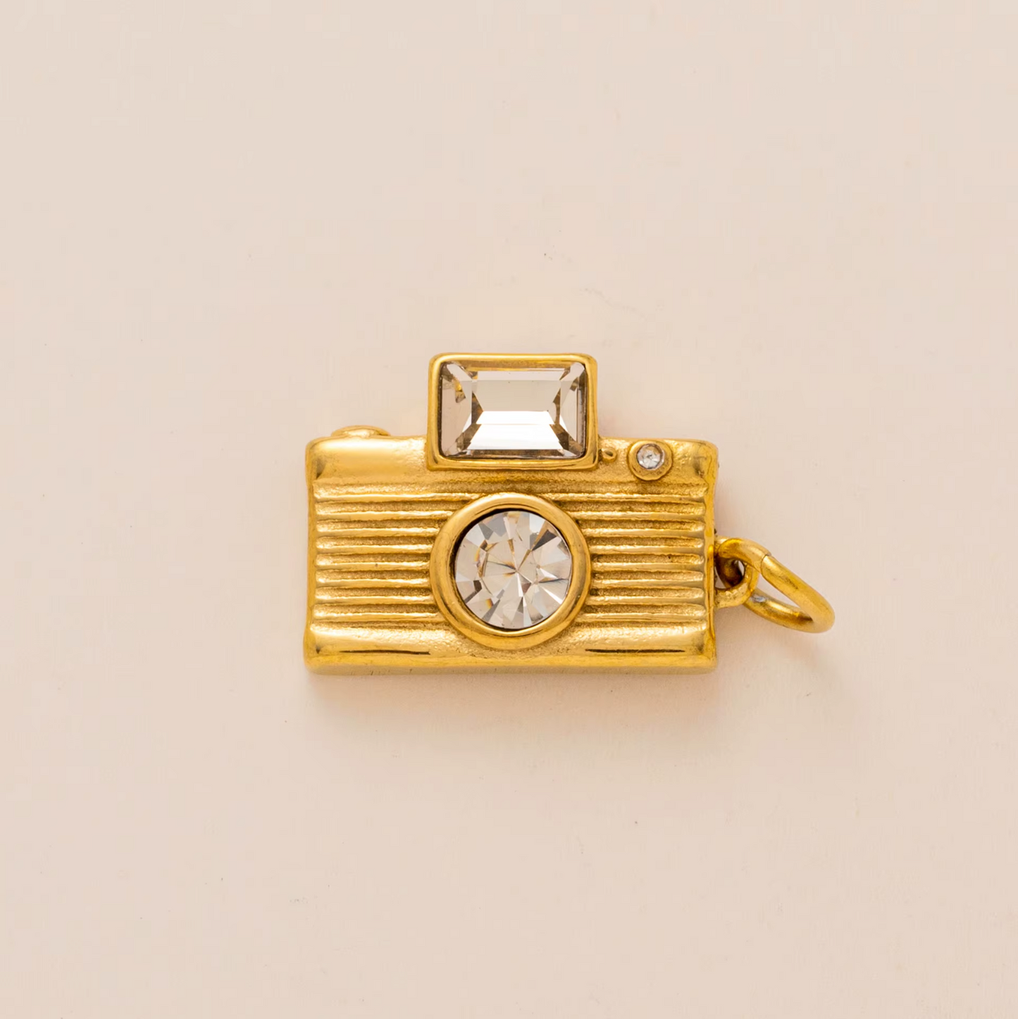 5A+ CZ Camera Pendant - Gold Plated