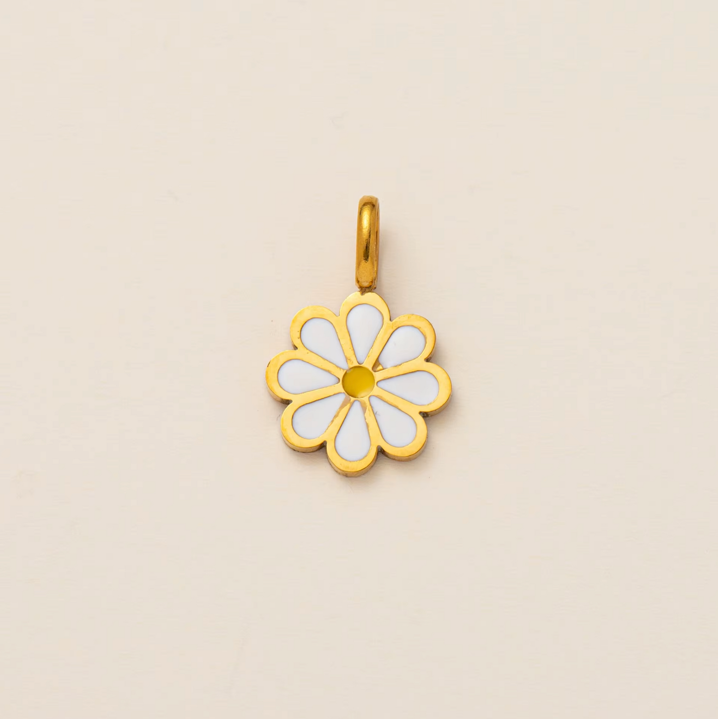 White Flower Pendant - Gold Plated