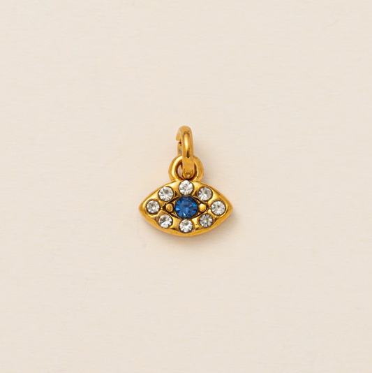 5A+ CZ Blue Eye Pendant - Gold Plated
