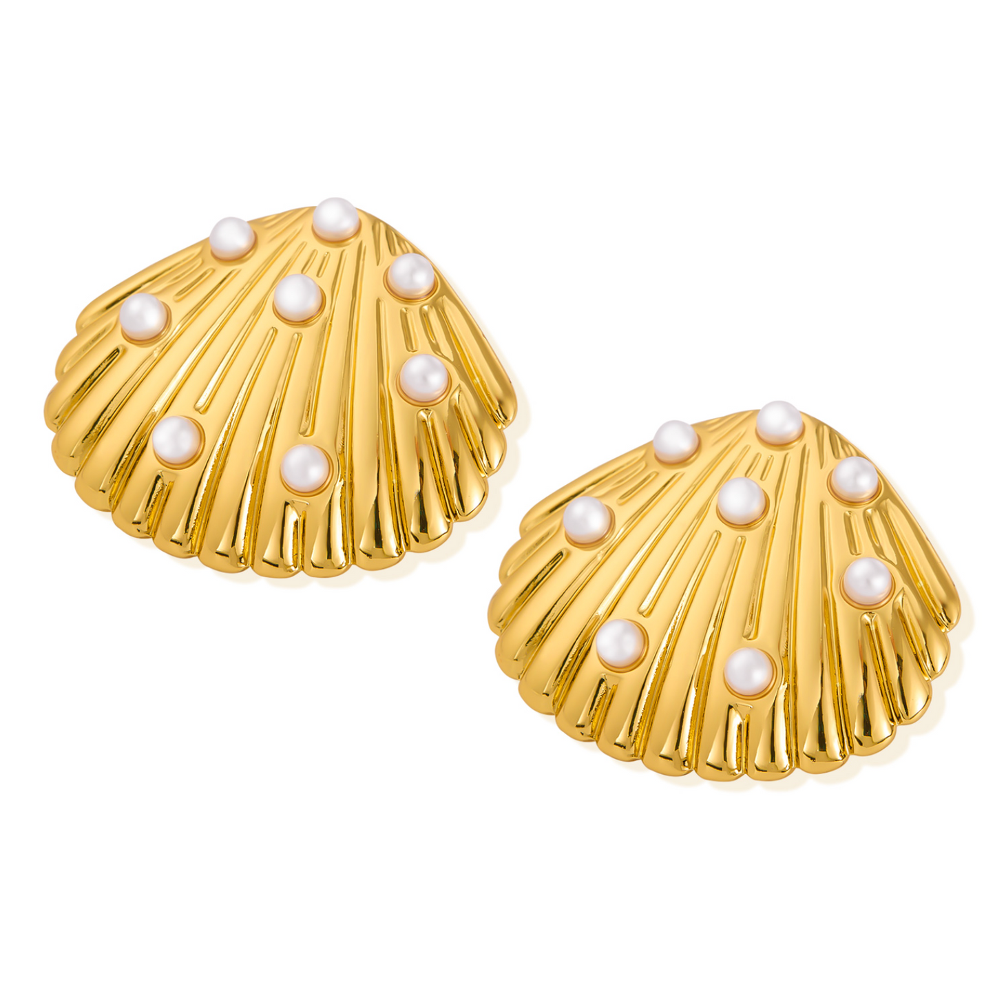 Ocean Shell Earrings - Gold Plated