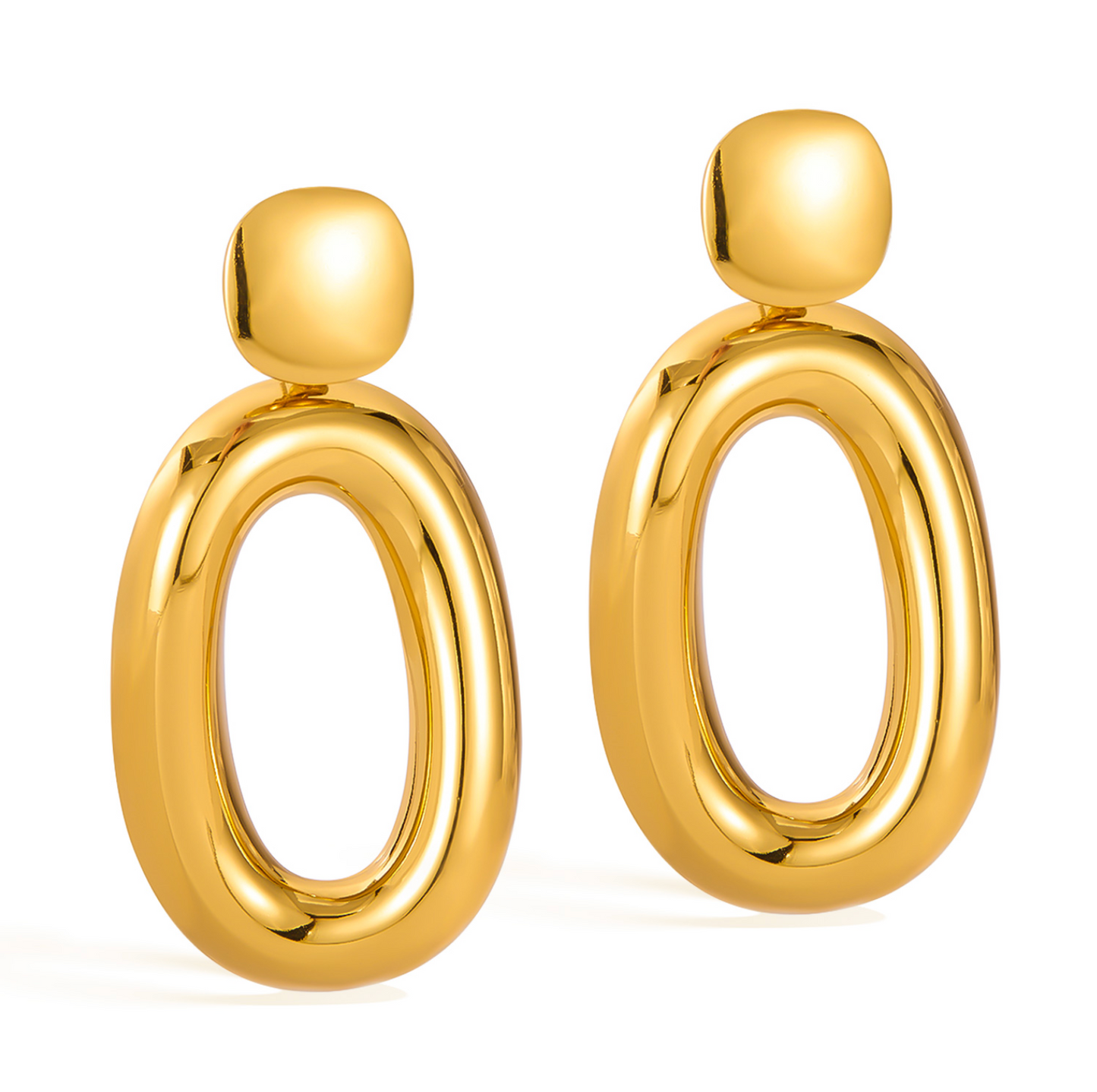 30mm x 60mm Drop Earrings - Gold Plated