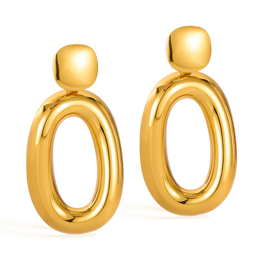 30mm x 60mm Drop Earrings - Gold Plated