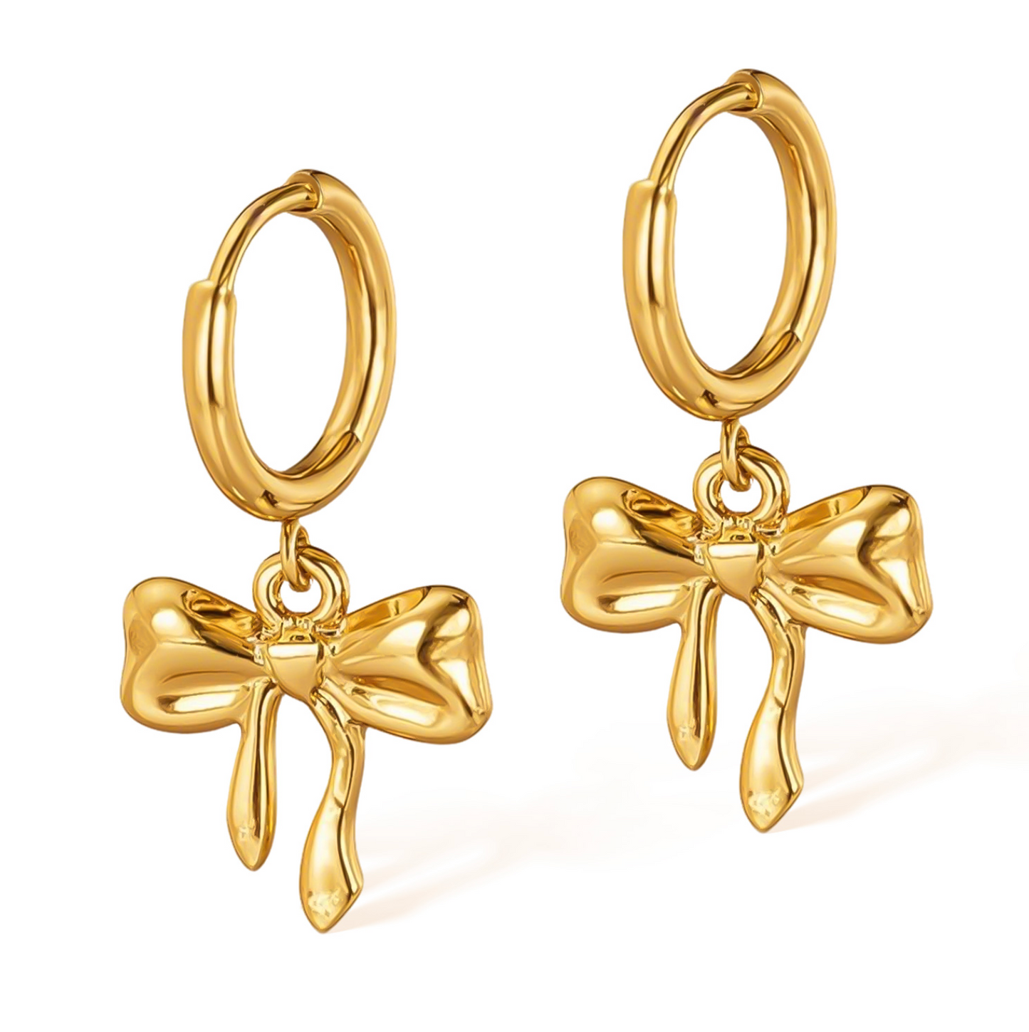 Bowknot Stud Earrings - Gold Plated