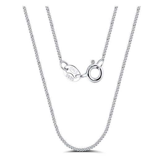 1mm Side Chain - Rhodium Plated
