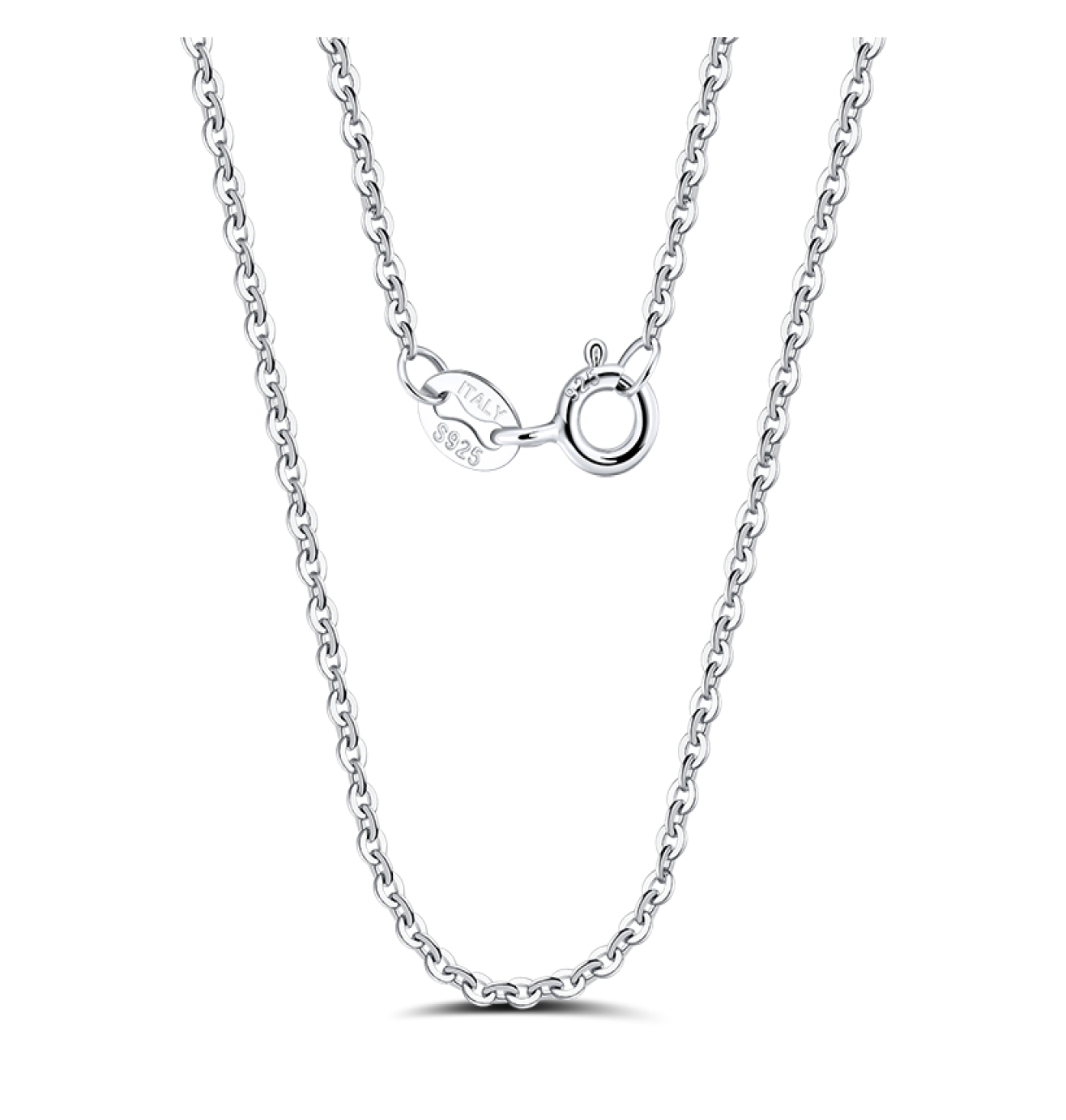 1mm Cross Chain - Rhodium Plated