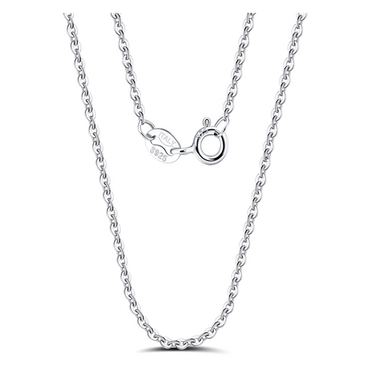 1mm Cross Chain - Rhodium Plated