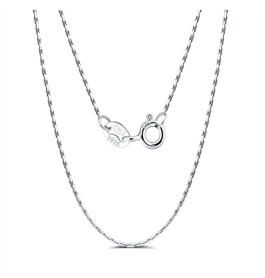 0.6mm Bamboo Chain - Rhodium Plated