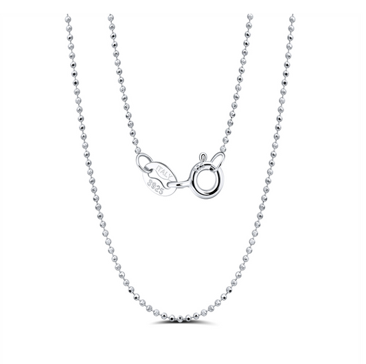 1.2mm Ball Bead Chain - Rhodium Plated