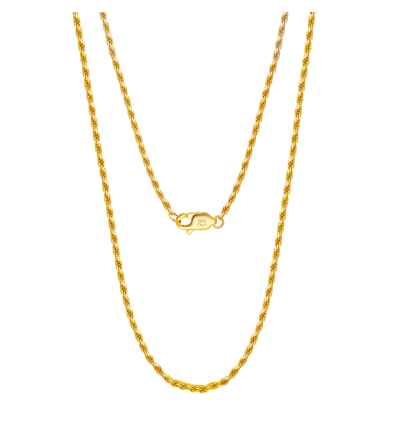 Diamond-Cut Rope Chain - Gold Plated