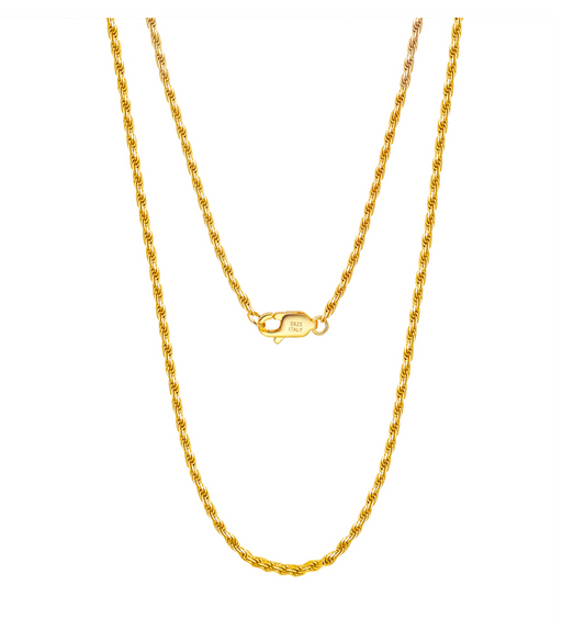 Diamond-Cut Rope Chain - Gold Plated