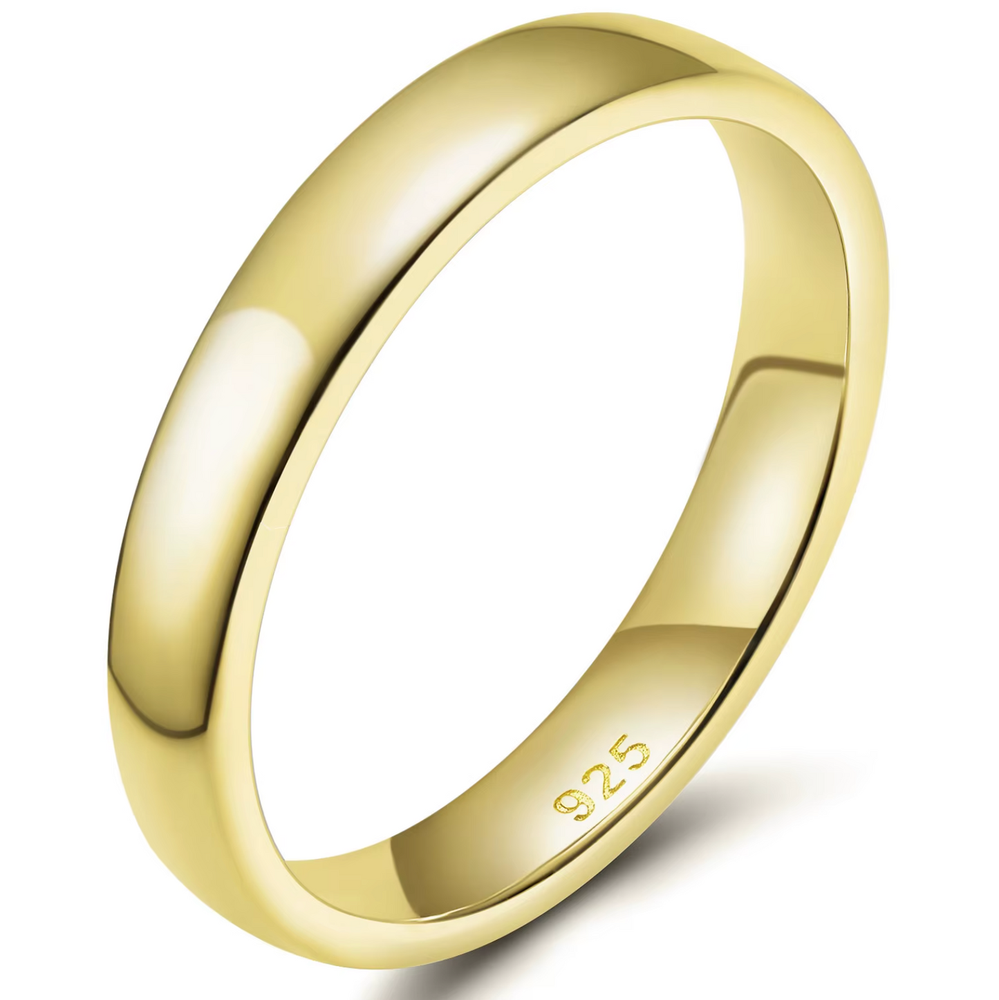 4mm Simple Plain Band Ring - Silver