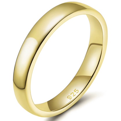4mm Simple Plain Band Ring - Silver