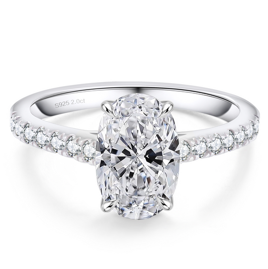 VVS1 Moissanite 2.0 Ct Oval Engagement Ring