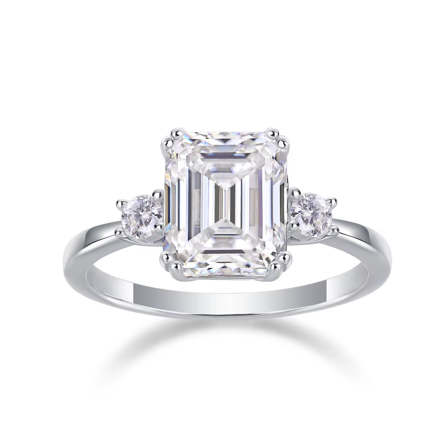 VVS1 Moissanite 3 Ct Emerald Cut Engagement Ring