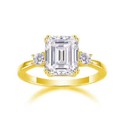 VVS1 Moissanite 3 Ct Emerald Cut Engagement Ring