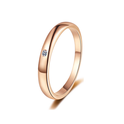 VVS1 Moissanite 3.2mm Round Shape Wedding Band Plain Ring